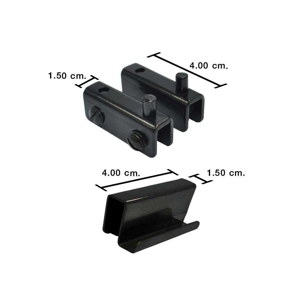 บานพับกระจกเหล็กพร้อมมือจับ DEXZON GH-2040 สีดำ