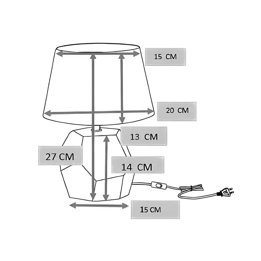 ไฟตั้งโต๊ะ CARINI DE4427M-GY สีเทา/ดำ