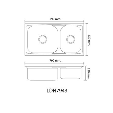 ซิงค์ฝัง 2หลุม LTP LDN7943 สเตนเลส_3