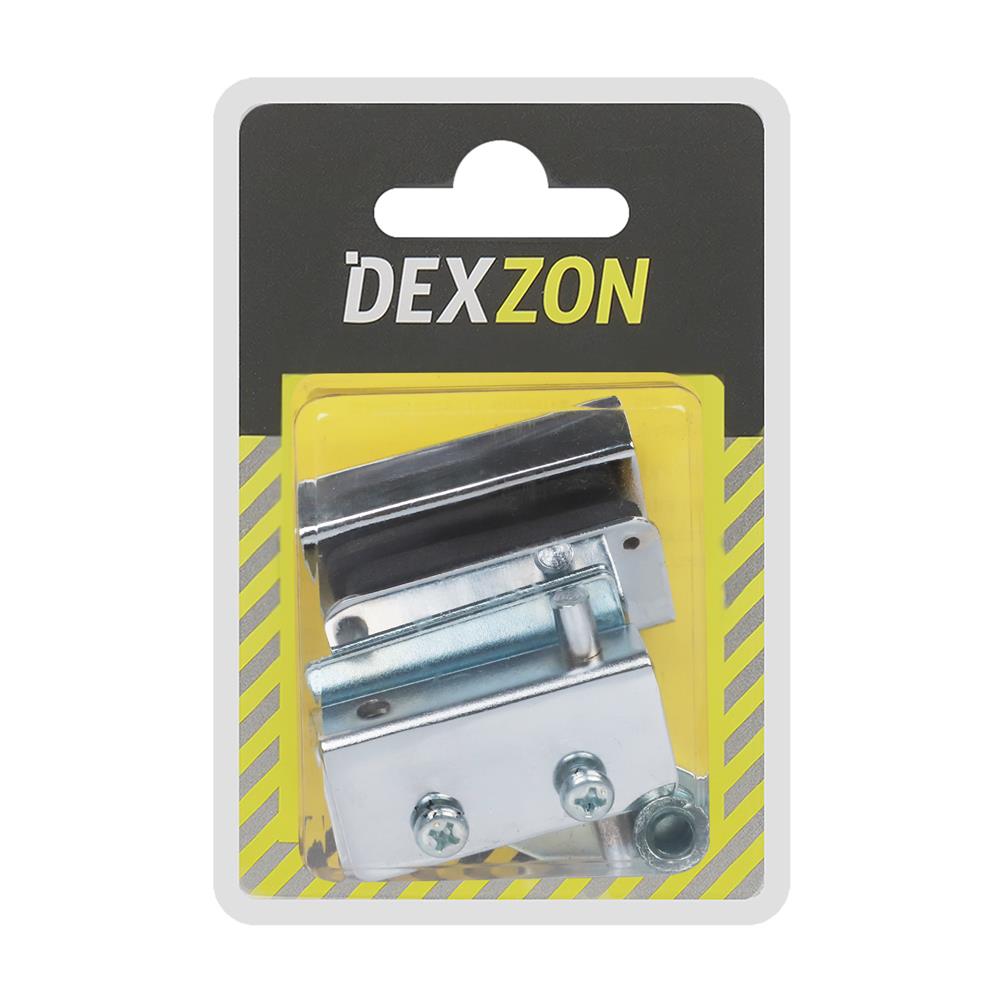 บานพับกระจกเหล็กพร้อมมือจับ DEXZON GH-2040 สีนิกเกิล