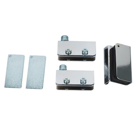 บานพับกระจกเหล็กพร้อมมือจับ DEXZON GH-2040 สีนิกเกิล_1