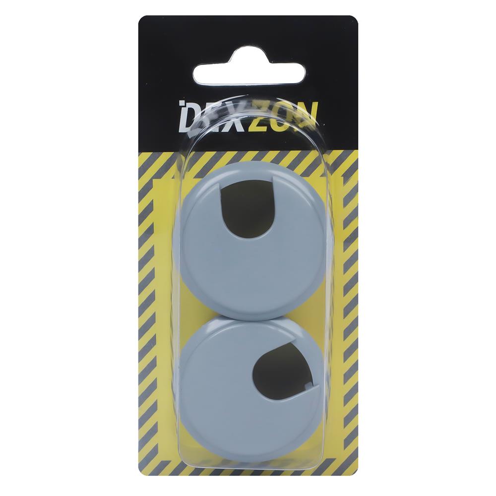 ช่องร้อยสายไฟกลม DEXZON CC-20 สีเทา แพ็ก 2 ชิ้น