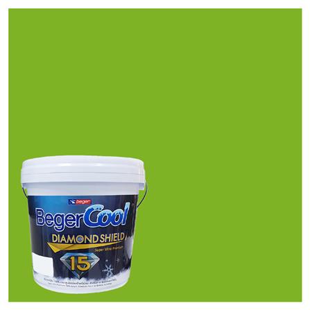 สีน้ำทาภายนอก BEGER COOL DIAMONDSHIELD 15 สี JOYFUL GREEN  #069-6 กึ่งเงา 9 ลิตร_0