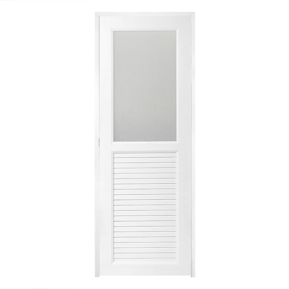 ประตู UPVC AZLE AZ113 GLASS 70X200 ซม. สีขาว พร้อมวงกบ ไม่เจาะลูกบิด