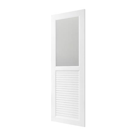 ประตู UPVC AZLE AZ113 GLASS 70X200 ซม. สีขาว พร้อมวงกบ ไม่เจาะลูกบิด_1
