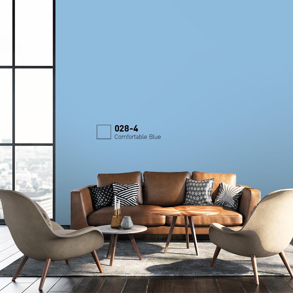 สีน้ำทาภายนอก BEGER COOL DIAMONDSHIELD 15 สี COMFORTABLE BLUE #028-4 กึ่งเงา 9 ลิตร