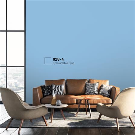 สีน้ำทาภายนอก BEGER COOL DIAMONDSHIELD 15 สี COMFORTABLE BLUE #028-4 กึ่งเงา 9 ลิตร_1