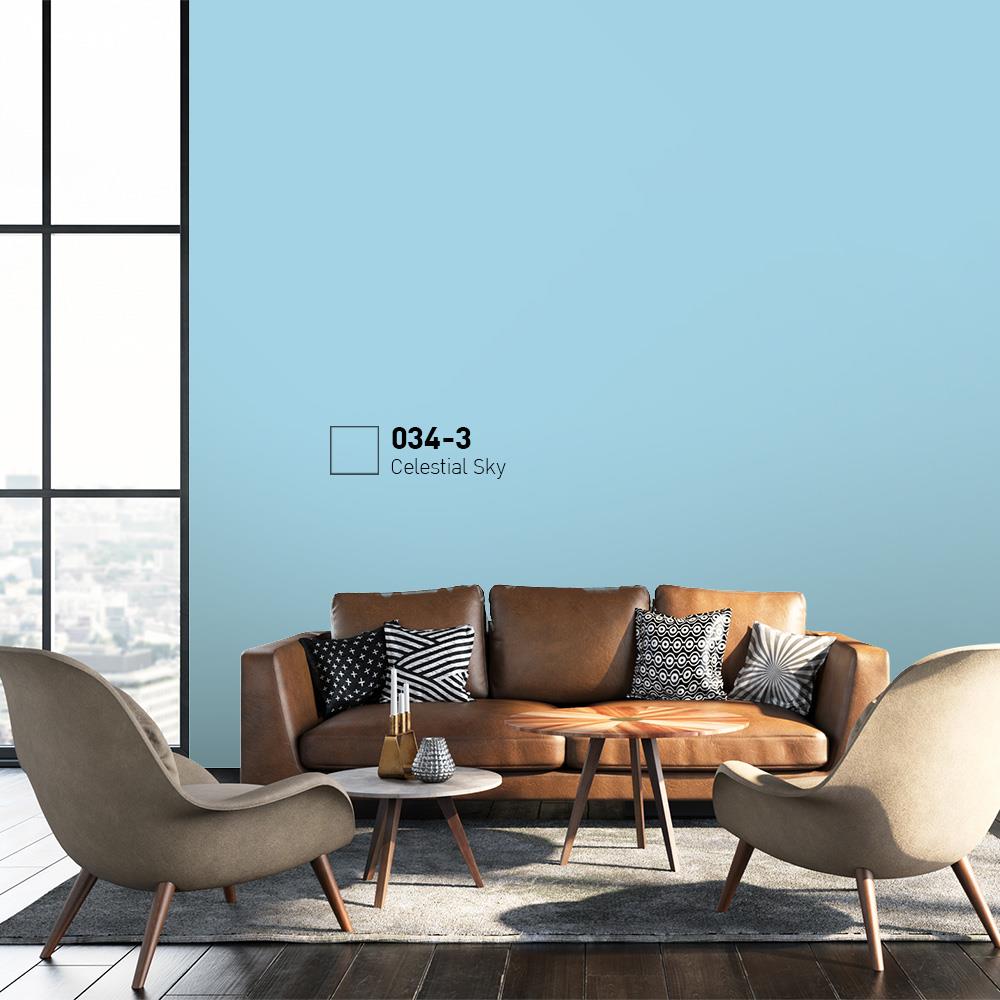 สีน้ำทาภายนอก BEGER COOL DIAMONDSHIELD 15 สี CELESTIAL SKY #034-3 กึ่งเงา 9 ลิตร