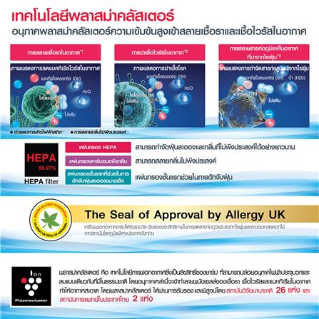 เครื่องฟอกอากาศ SHARP FU-A80TA-W 62ตารางเมตร_2