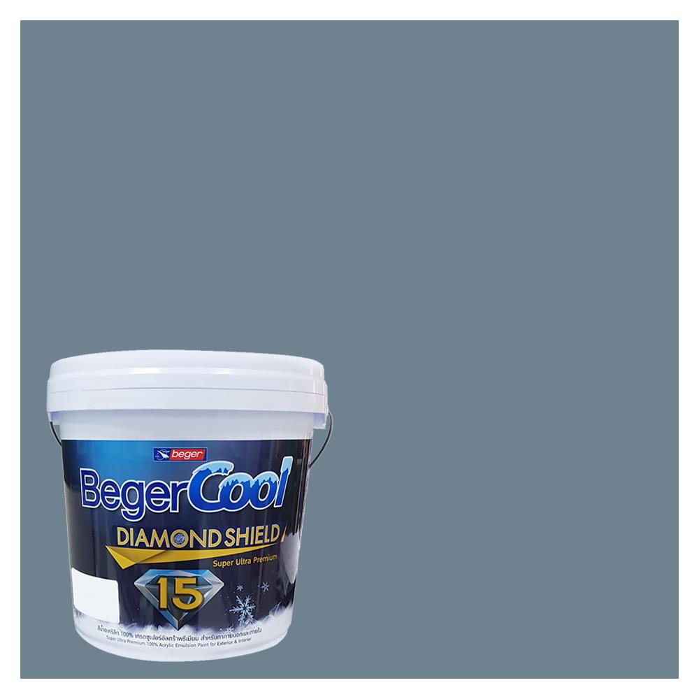 สีน้ำทาภายนอก BEGER COOL DIAMONDSHIELD 15 สี BARBIAON BLUE #137-5 กึ่งเงา 9 ลิตร