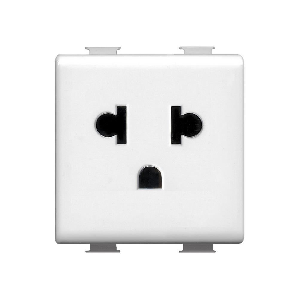 เต้ารับเดี่ยว 3 ขา+ม่านนิรภัย BTICINO AM5025TWT สีขาว