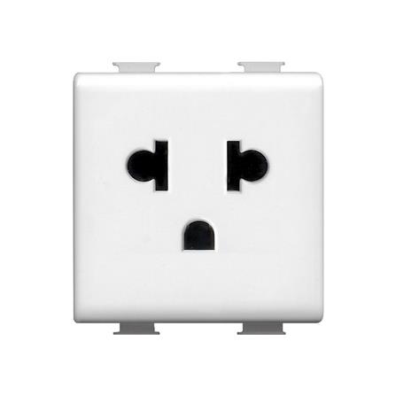 เต้ารับเดี่ยว 3 ขา+ม่านนิรภัย BTICINO AM5025TWT สีขาว