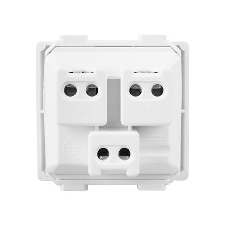 เต้ารับเดี่ยว 3 ขา+ม่านนิรภัย BTICINO AM5025TWT สีขาว_2