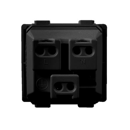 เต้ารับเดี่ยว 3 ขา+ม่านนิรภัย BTICINO AG5025TWT สีดำ_2