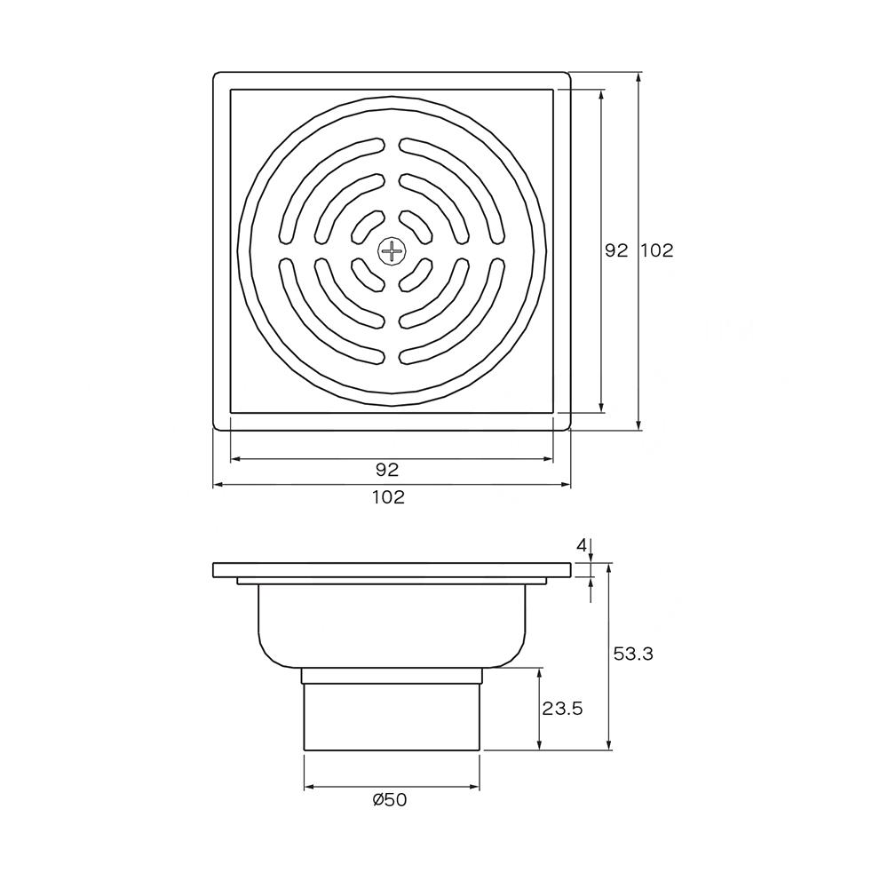 ตะแกรงกันกลิ่น WS FD-4318 4 นิ้ว