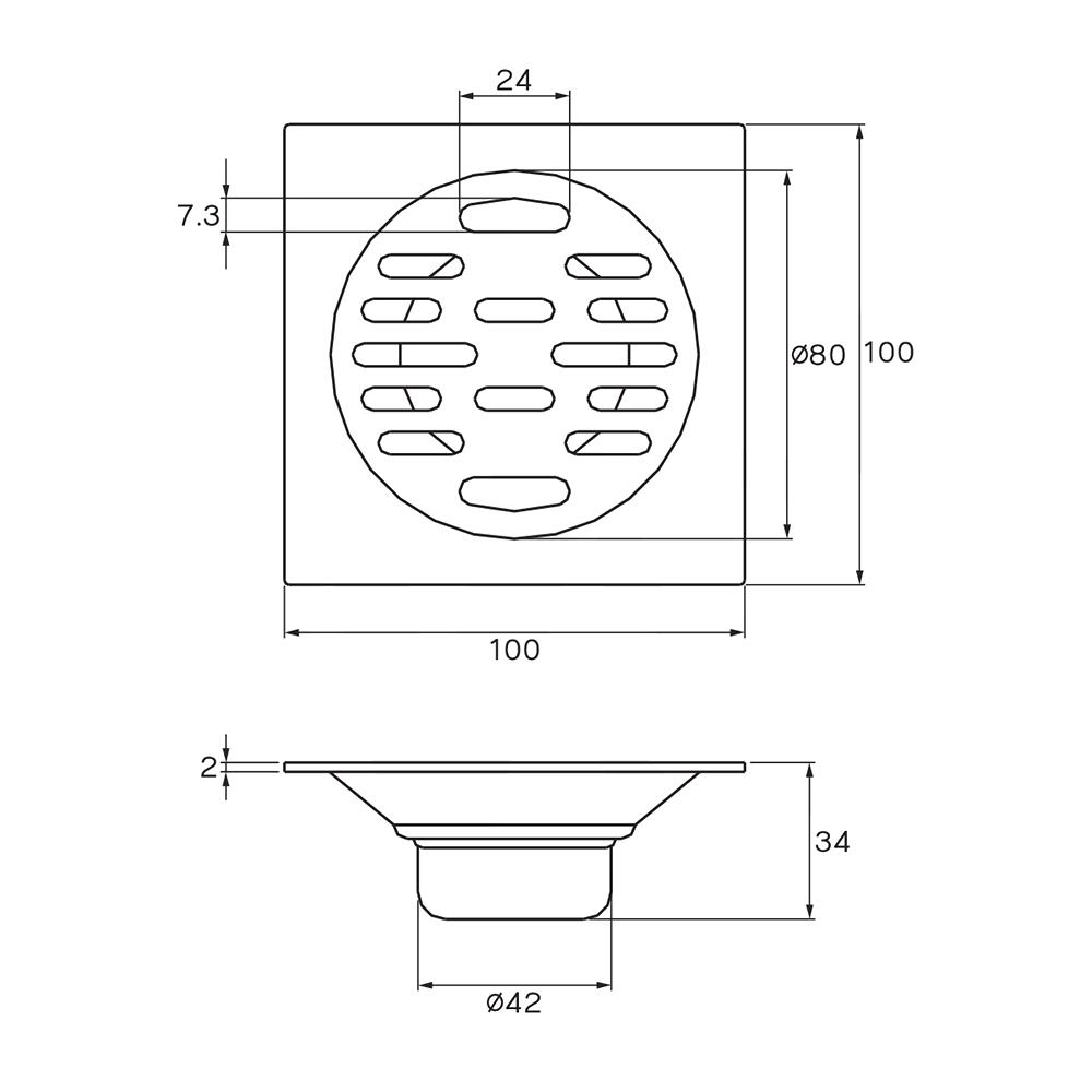ตะแกรงกันกลิ่น WS FD-4304 4 นิ้ว
