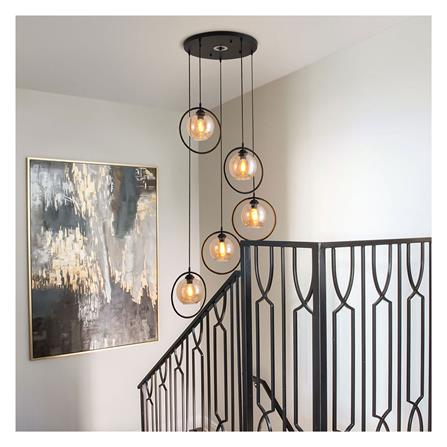 ไฟช่อ CST 6801-5 สีดำ/ชา 5 หัว_1