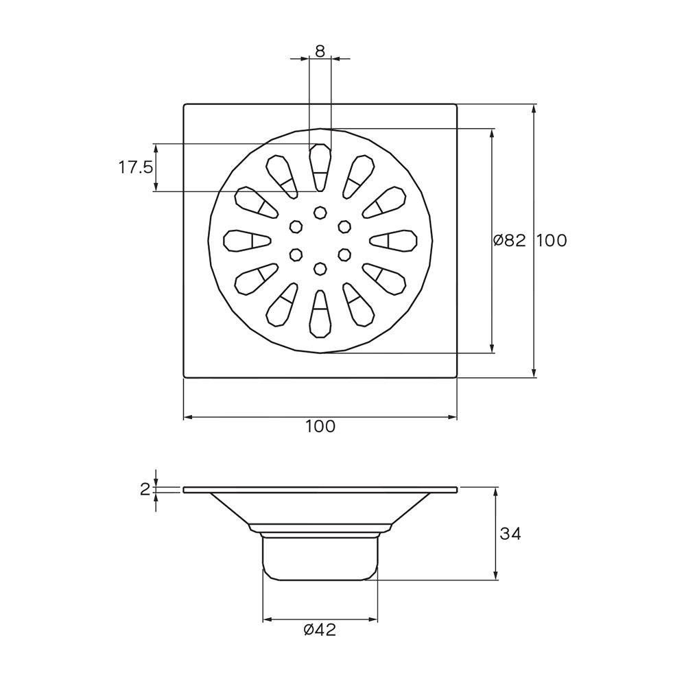 ตะแกรงกันกลิ่น WS FD-4303 4 นิ้ว