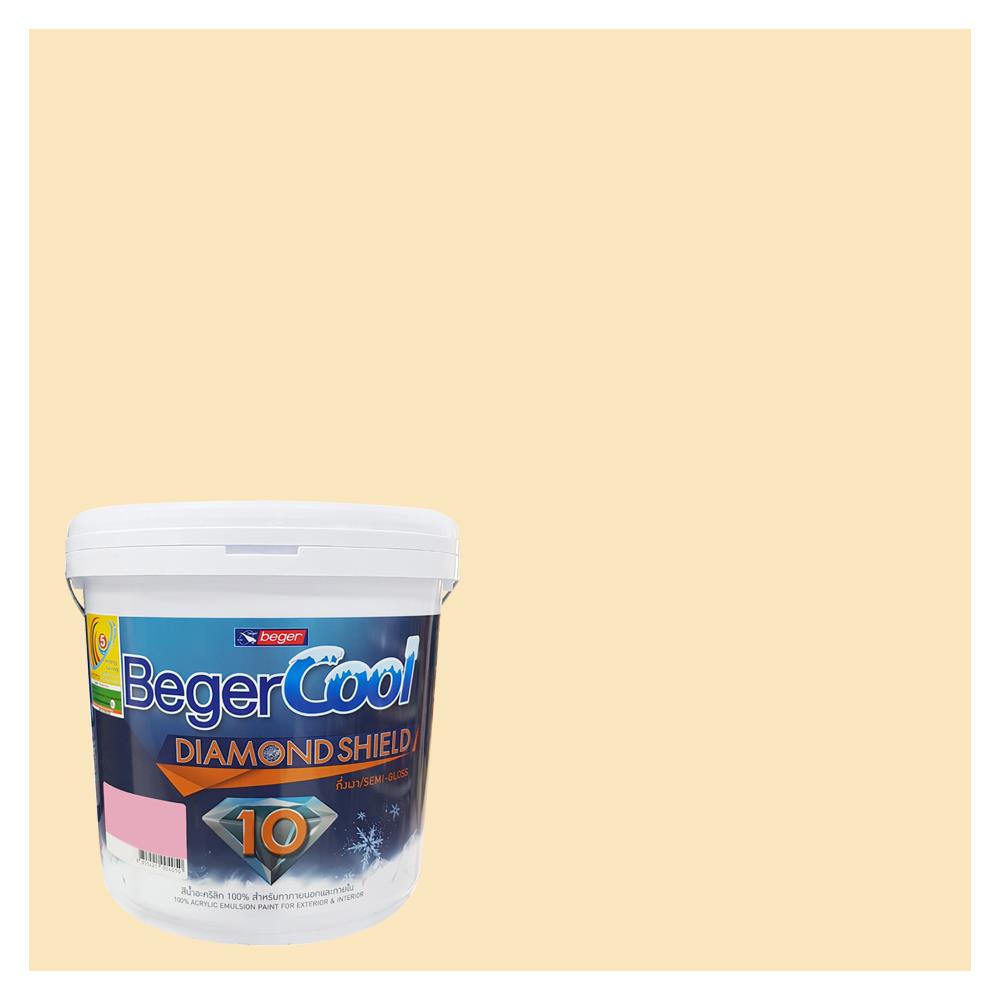 สีน้ำทาภายนอก ชนิดกึ่งเงา BEGERCOOL DIAMONDSHIELD 10 099-3 สี LEMON LEAF 9 ลิตร