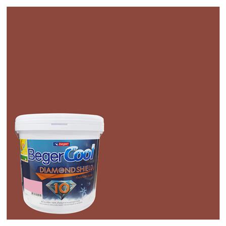 สีน้ำทาภายนอก BEGERCOOL DIAMONDSHIELD 10 #182-6 สี RED WALL กึ่งเงา 9 ลิตร_0
