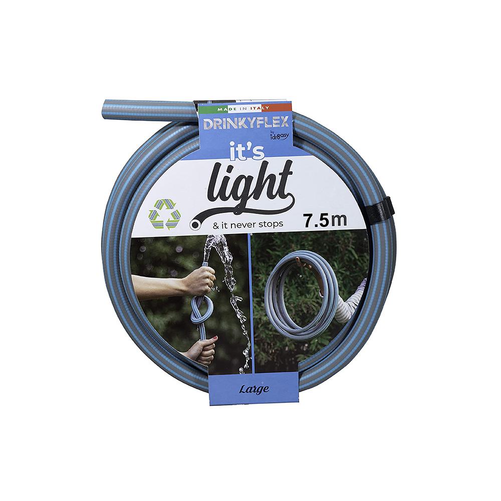 สายยางม้วน PVC+POLYESTER IDROEASY 5/8 นิ้ว x 7.5 ม. น้ำเงิน