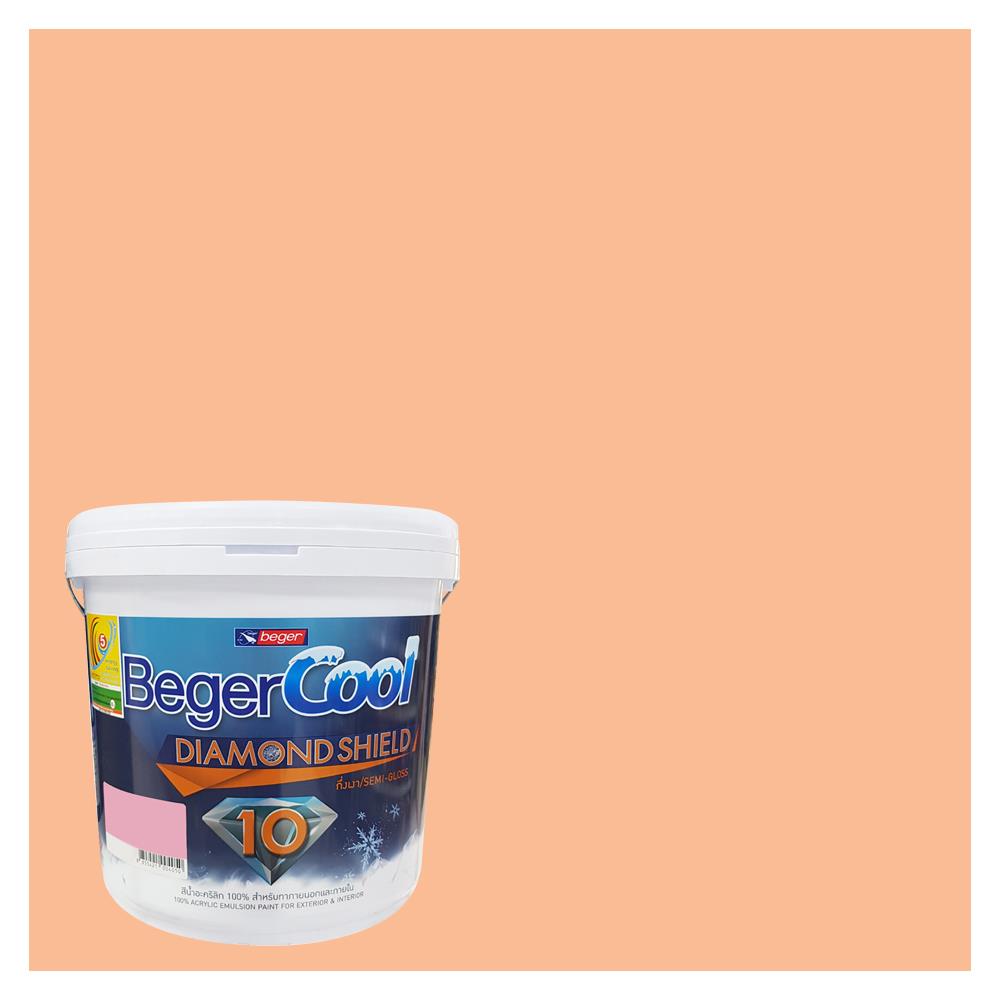 สีน้ำทาภายนอก ชนิดกึ่งเงา BEGERCOOL DIAMONDSHIELD 10 103-4 สี ORANGE FRAPPE 9 ลิตร