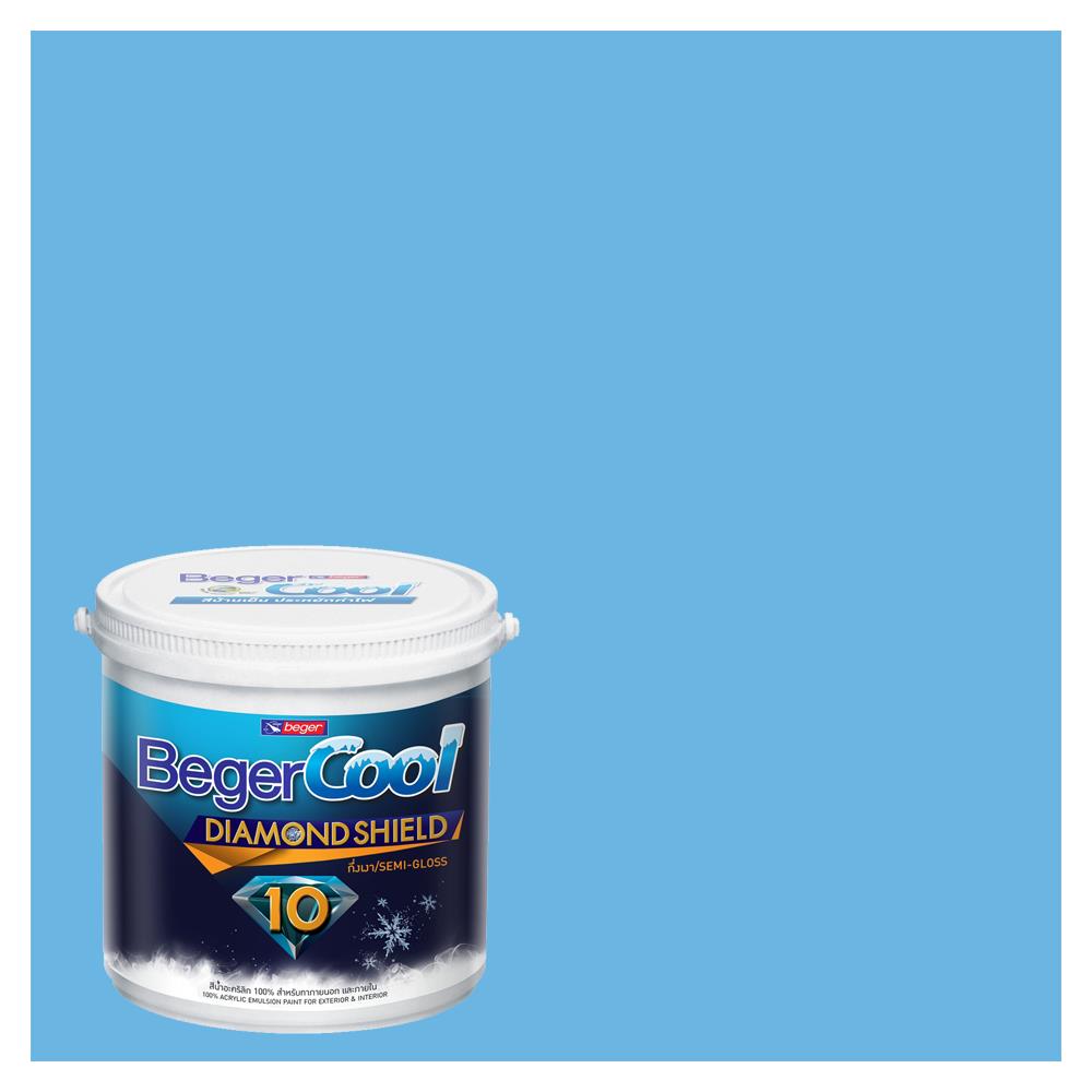 สีน้ำทาภายนอก BEGERCOOL DIAMONDSHIELD 10 #031-4 สี BRIGHT SEASCAPE กึ่งเงา 9 ลิตร