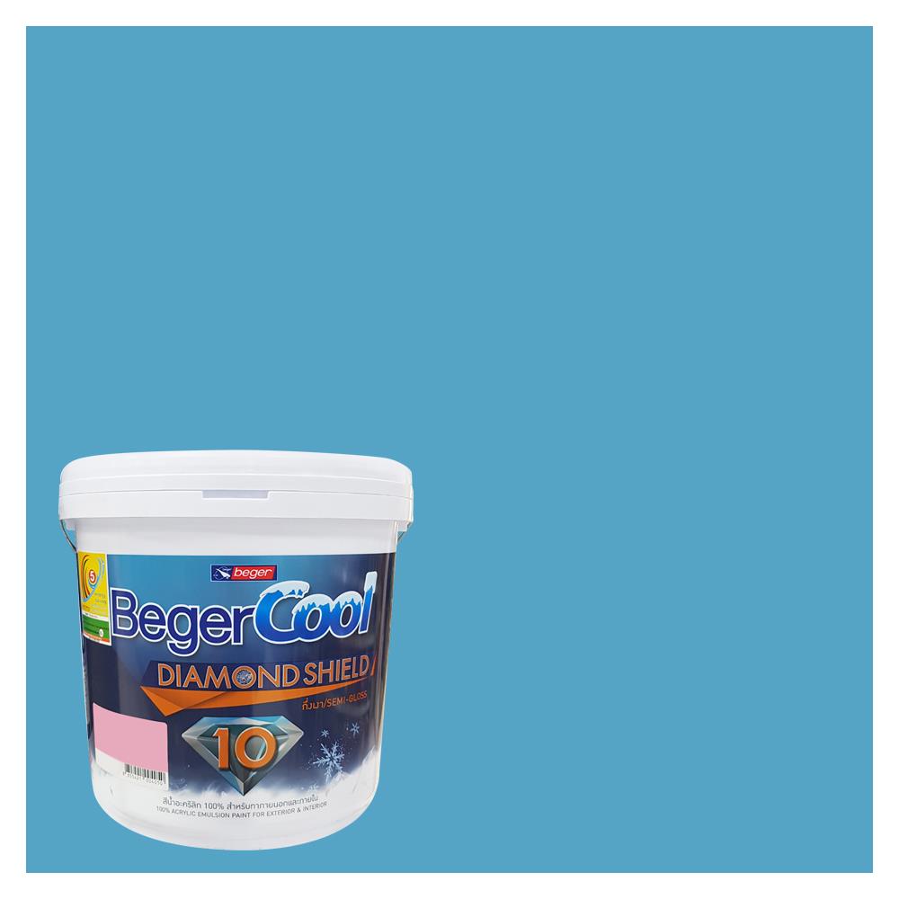 สีน้ำทาภายนอก ชนิดกึ่งเงา BEGER COOL DIAMONDSHIELD 10 034-5 สี OCEAN ALLEGRA 9 ลิตร