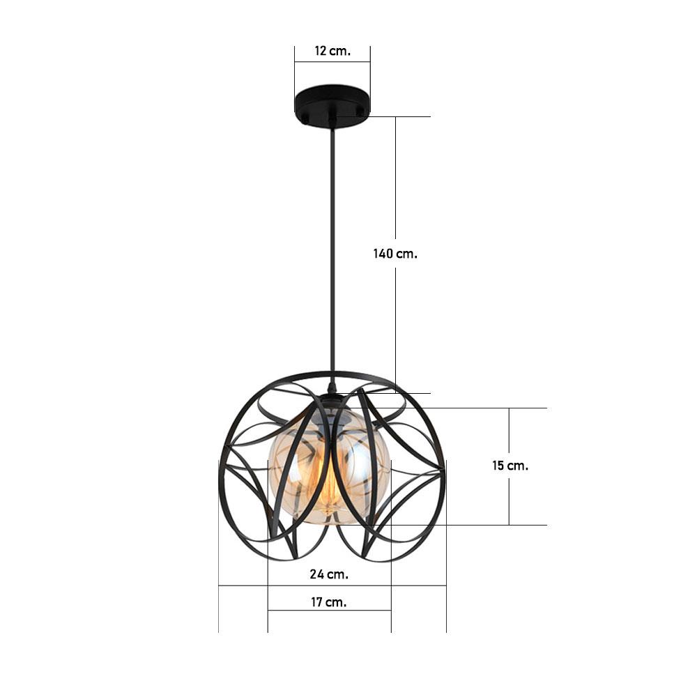 ไฟช่อ CST 6858-1 สีดำ/ชา 1 หัว