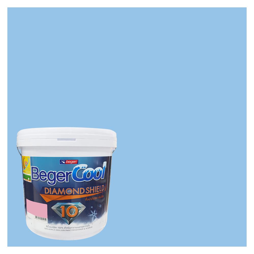 สีน้ำทาภายนอก BEGER COOL DIAMONDSHIELD 10 สี COMFORTABLE BLUE #028-4 กึ่งเงา 9 ลิตร
