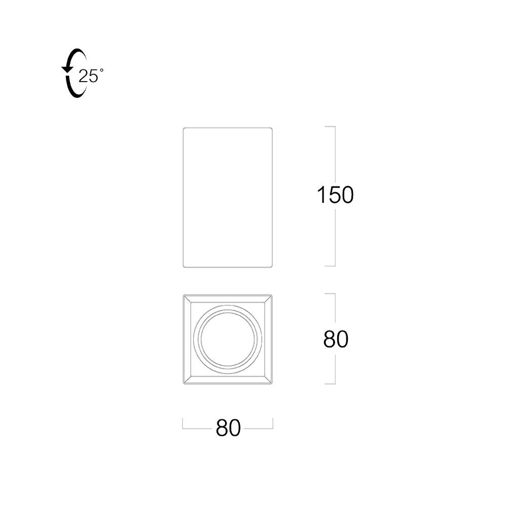 ดาวน์ไลท์ L&E 24-04597 3 นิ้ว สีขาว เหลี่ยม