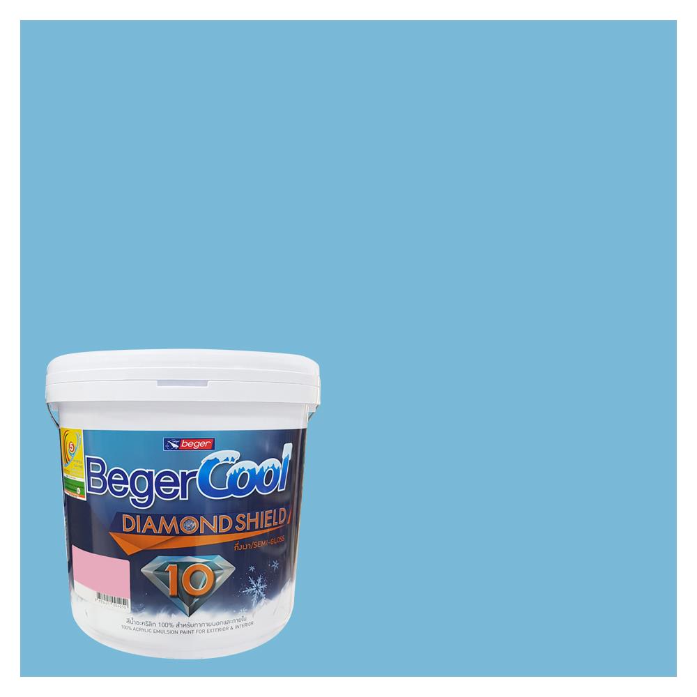สีน้ำทาภายนอก ชนิดกึ่งเงา BEGER COOL DIAMONDSHIELD 10 034-4 สี BRISK BAY 9 ลิตร