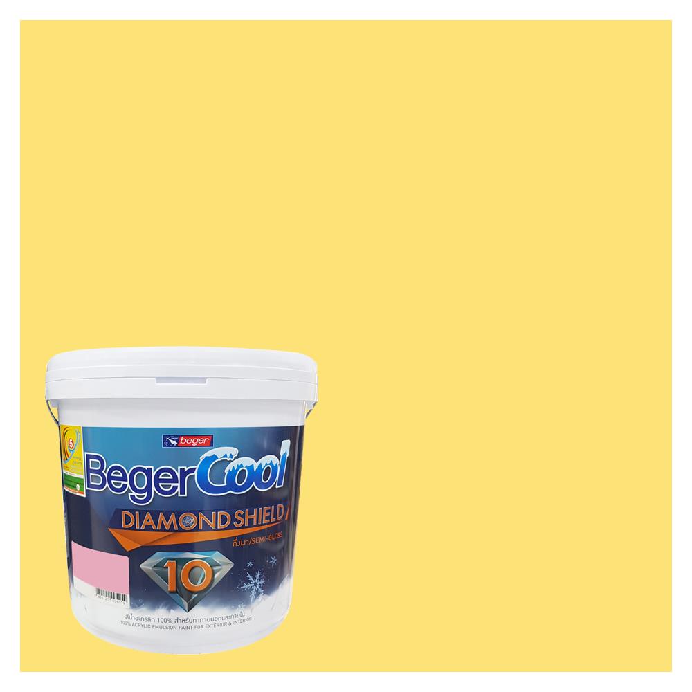 สีน้ำทาภายนอก ชนิดกึ่งเงา BEGER COOL DIAMONDSHIELD 10 087-5 สี YELLOW ROSE 9 ลิตร