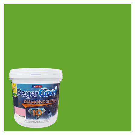 สีน้ำทาภายนอก BEGER COOL DIAMONDSHIELD 10 #064-6 สี FRESH CUT GRASS กึ่งเงา 9 ลิตร_0