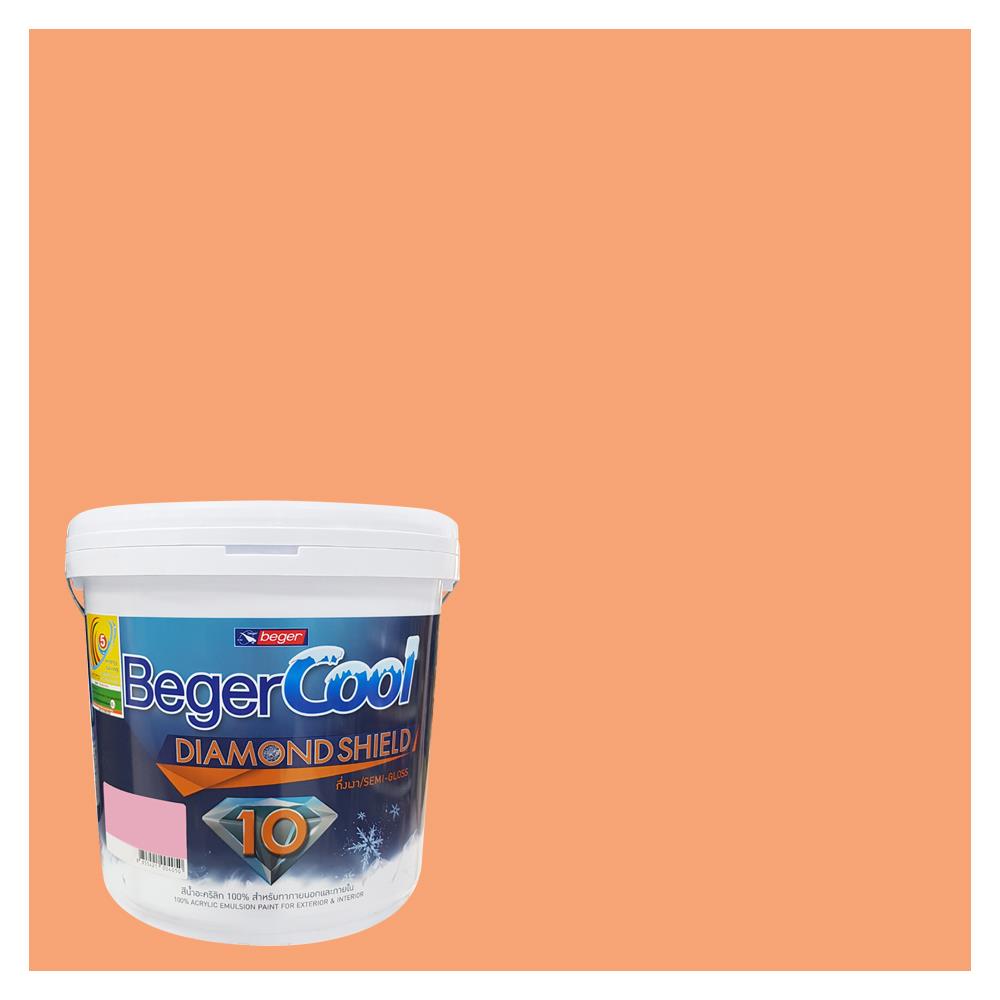 สีน้ำทาภายนอก ชนิดกึ่งเงา BEGER COOL DIAMONDSHIELD 10 103-5 สี ORANGE DELICIA 9 ลิตร