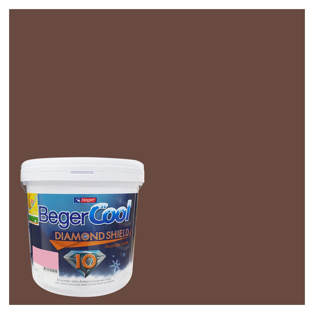 สีน้ำทาภายนอก BEGERCOOL DIAMONDSHIELD 10 #186-6 สี EASTERN BROWNSTONE กึ่งเงา 9 ลิตร