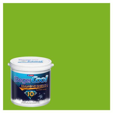 สีน้ำทาภายนอก ชนิดกึ่งเงา BEGER COOL DIAMONDSHIELD 10 069-6 สี JOYFUL GREEN 9 ลิตร_0
