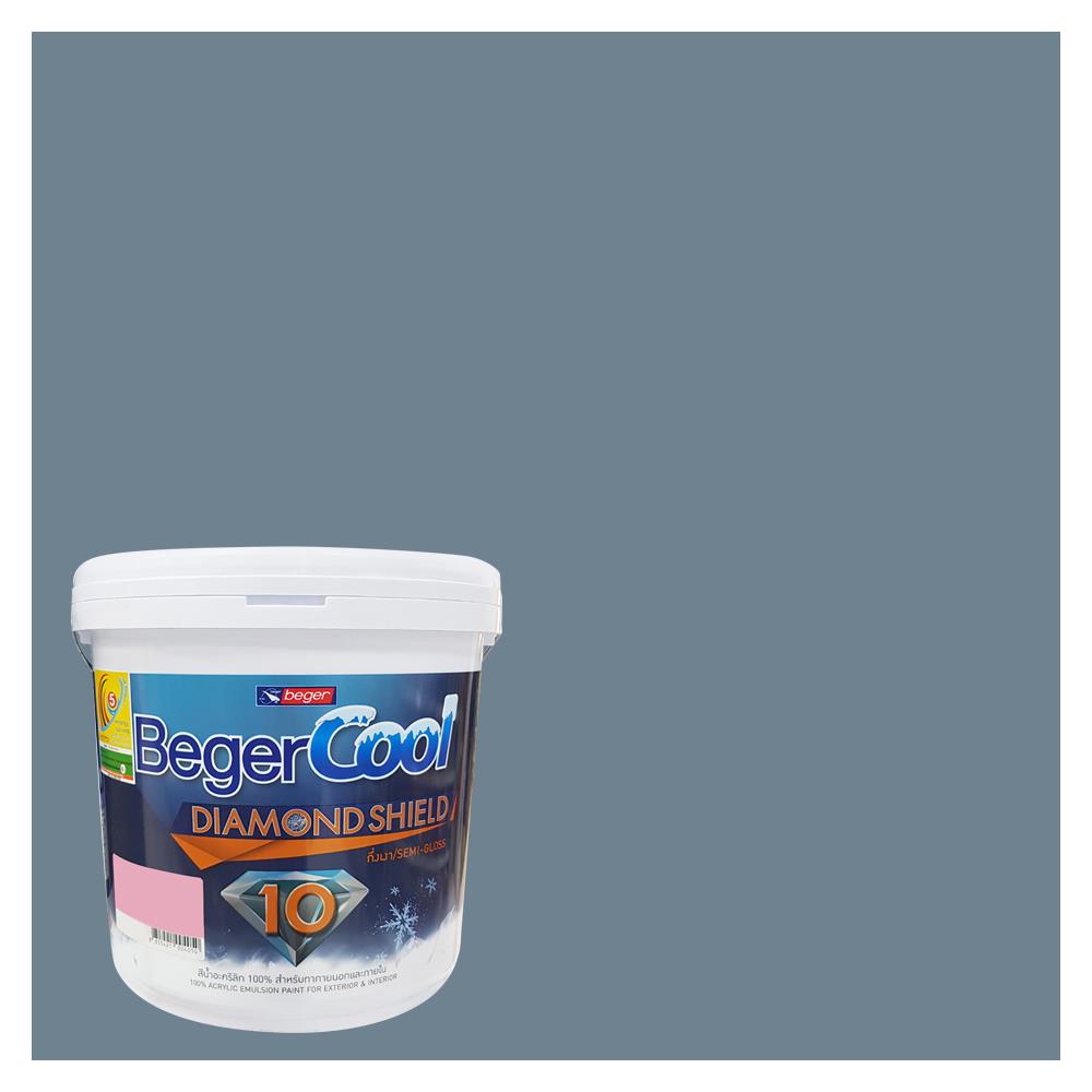 สีน้ำทาภายนอก ชนิดกึ่งเงา BEGERCOOL DIAMONDSHIELD 10 137-5 สี BARBIAON BLUE 9 ลิตร