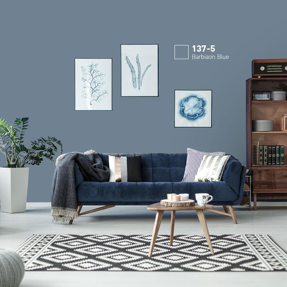 สีน้ำทาภายนอก ชนิดกึ่งเงา BEGERCOOL DIAMONDSHIELD 10 137-5 สี BARBIAON BLUE 9 ลิตร