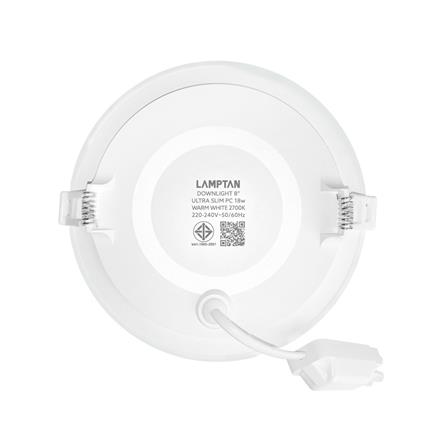 ดาวน์ไลท์ LED LAMPTAN ULTRA SLIM PC 8 นิ้ว 18 วัตต์ WARM WHITE สีขาว_2