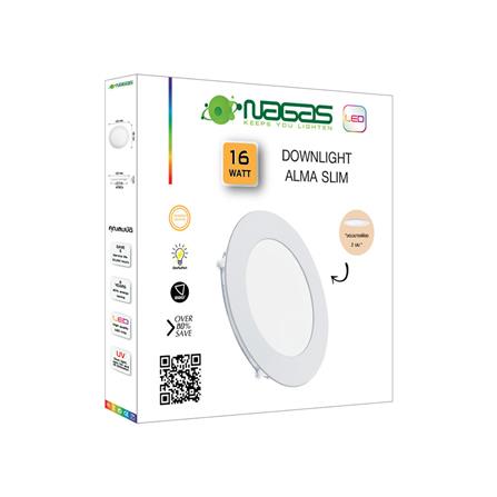 ดาวน์ไลท์ LED NAGAS ALMA SLIM 7.6 นิ้ว 16 วัตต์ WARM WHITE สีขาว_3