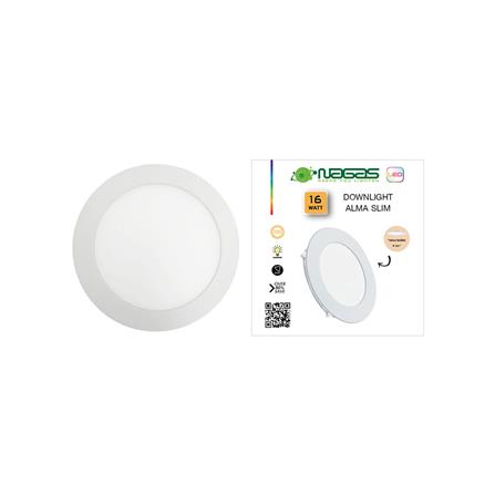 ดาวน์ไลท์ LED NAGAS ALMA SLIM 7.6 นิ้ว 16 วัตต์ WARM WHITE สีขาว_4