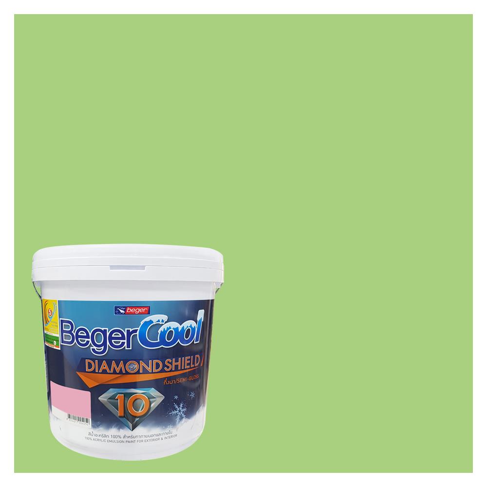 สีน้ำทาภายนอก ชนิดกึ่งเงา BEGERCOOL DIAMONDSHIELD 10 064-5 สี FAVORITE PLANT 9 ลิตร
