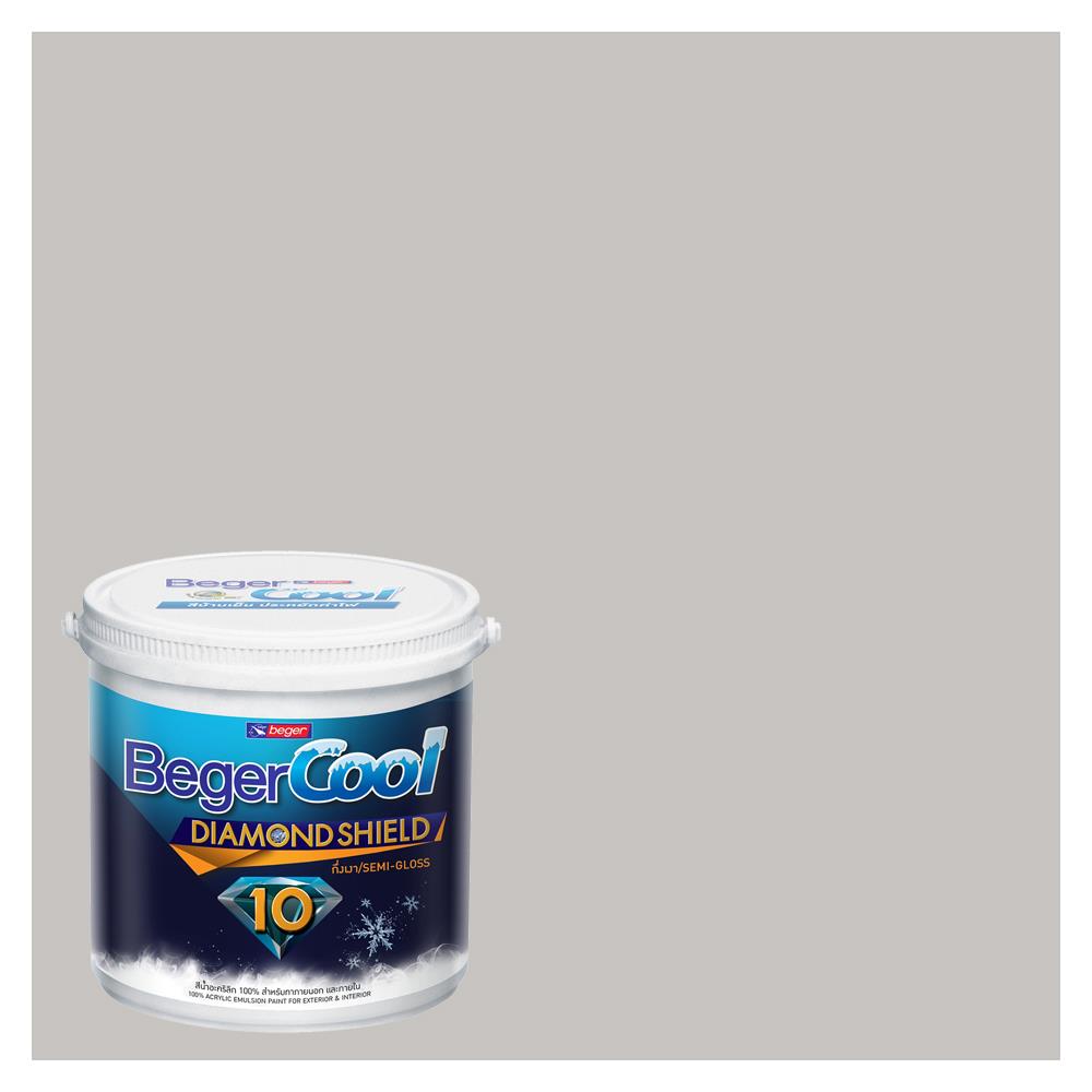 สีน้ำทาภายนอก ชนิดกึ่งเงา BEGERCOOL DIAMONDSHIELD 10 140-2 สี STRICLY SILVER 9 ลิตร