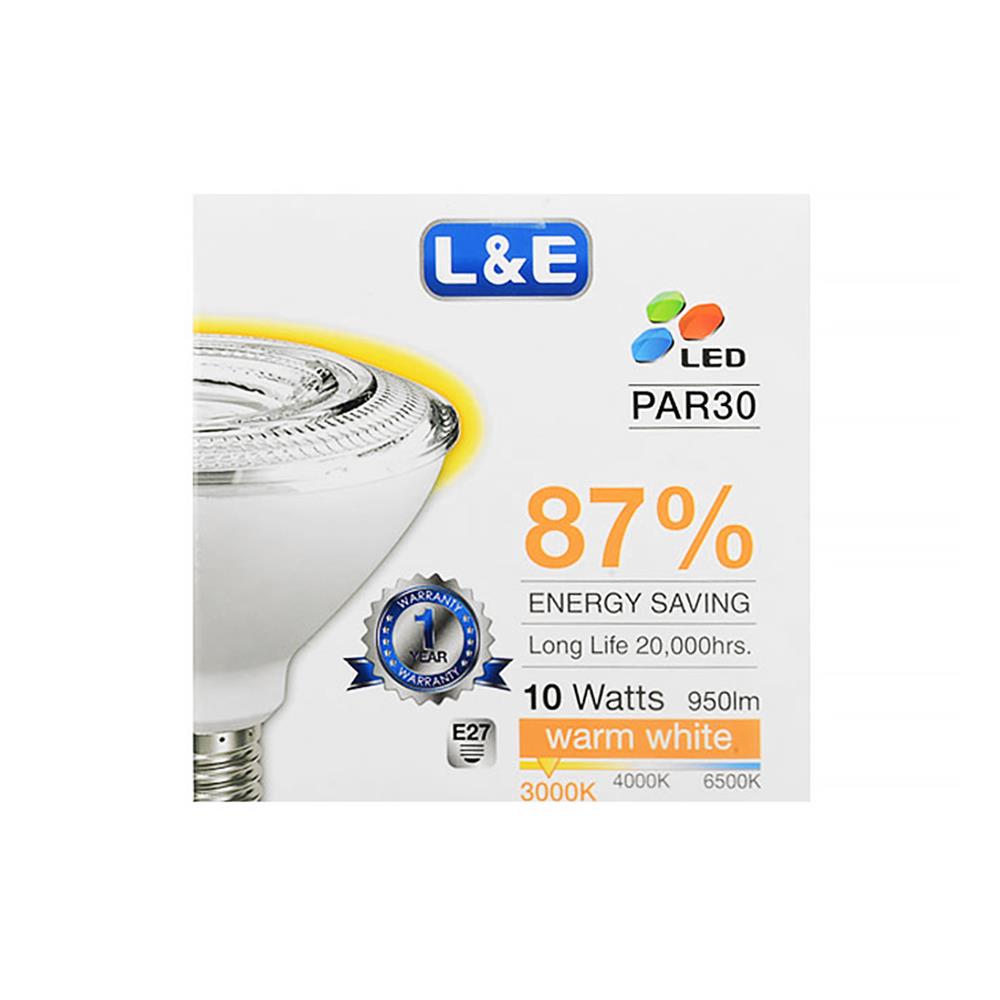 หลอด LED L&E PAR30 10 วัตต์ WARMWHITE E27