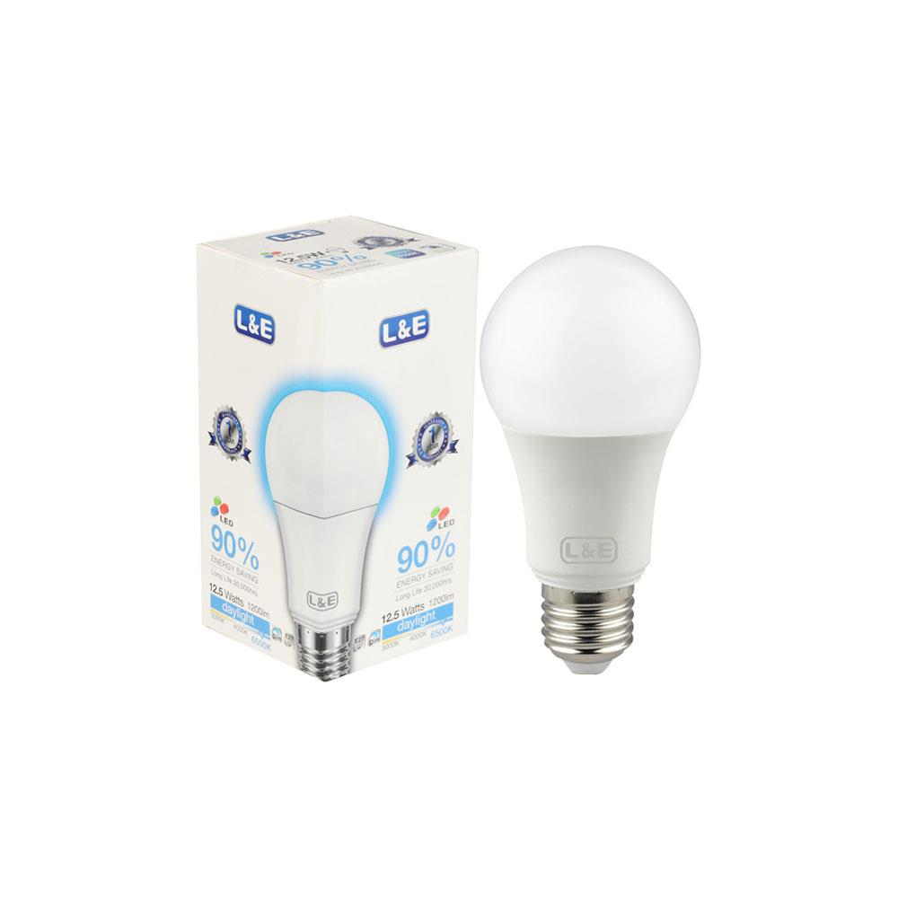 หลอด LED L&E A60 12.5 วัตต์ DAYLIGHT E27