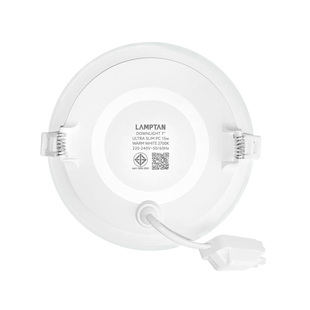 ดาวน์ไลท์ LED LAMPTAN ULTRA SLIM PC 7 นิ้ว 15 วัตต์ WARM WHITE สีขาว