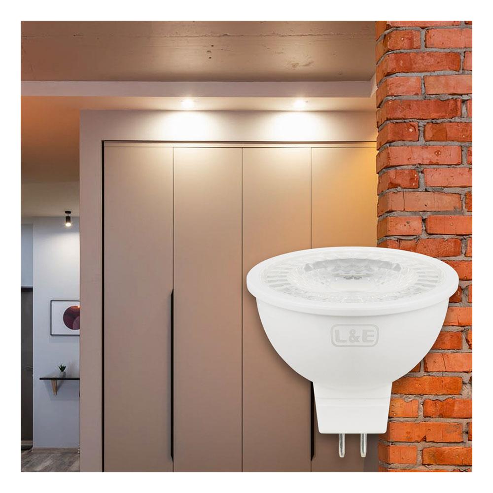 หลอด LED L&E MR16 6 วัตต์ WARMWHITE GU5.3