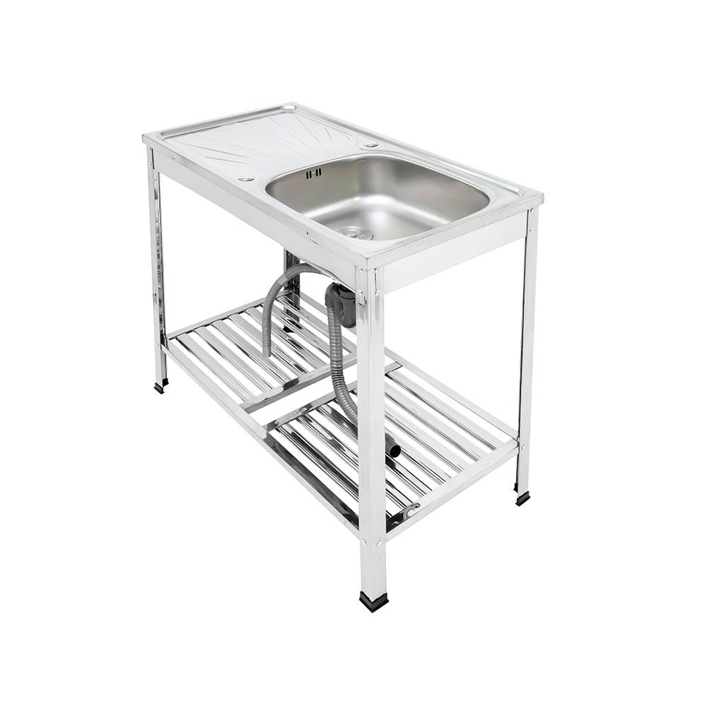 ซิงค์ขาตั้ง 1หลุม 1ที่พัก DYNA HOME FS10050JT สีเงิน