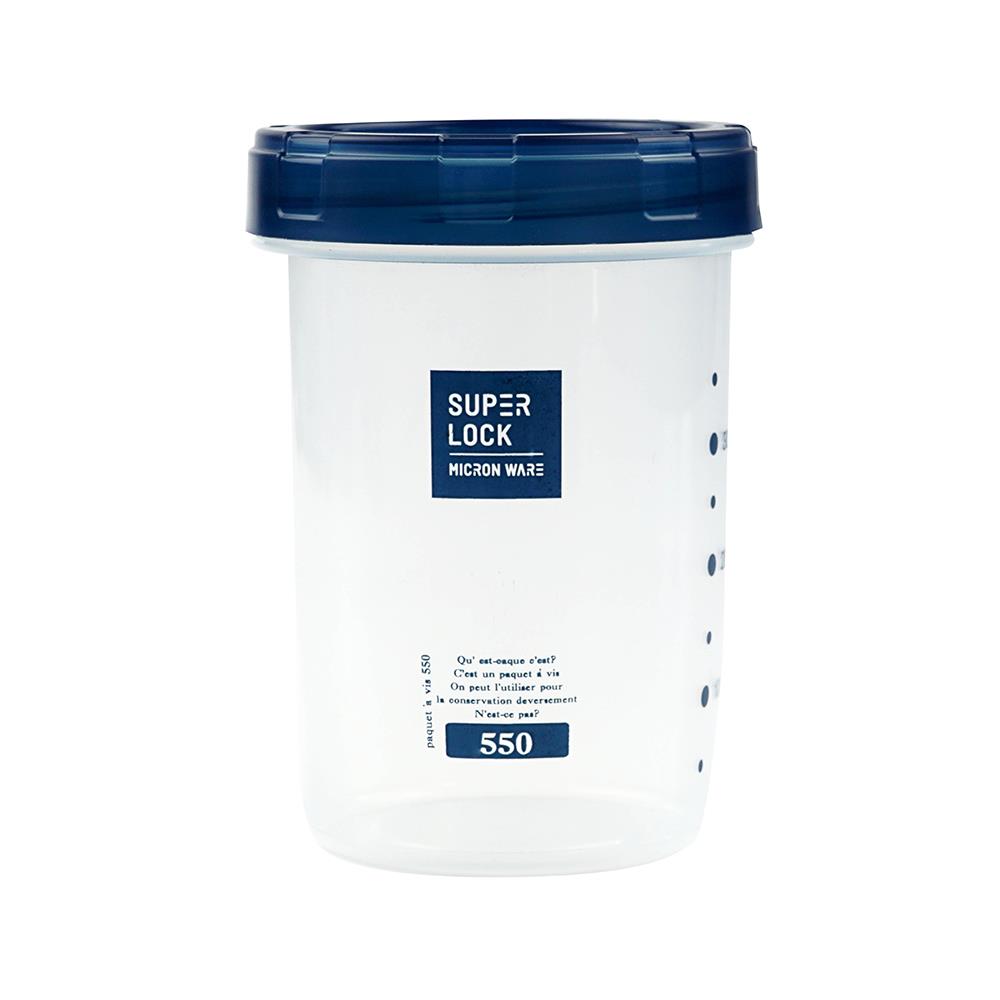 ขวดโหล PP ฝาเกลียว SUPER LOCK 0.55 ลิตร สีน้ำเงิน